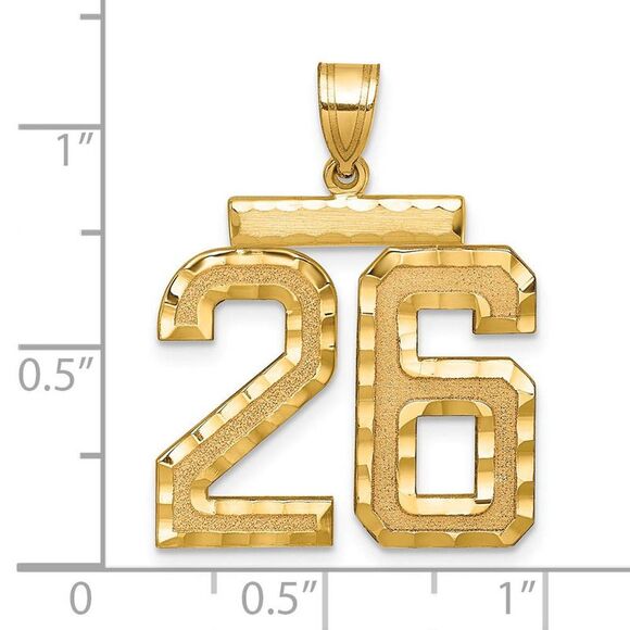 14k Yellow Gold, Varsity Collection, Large D/C Pendant Number 26